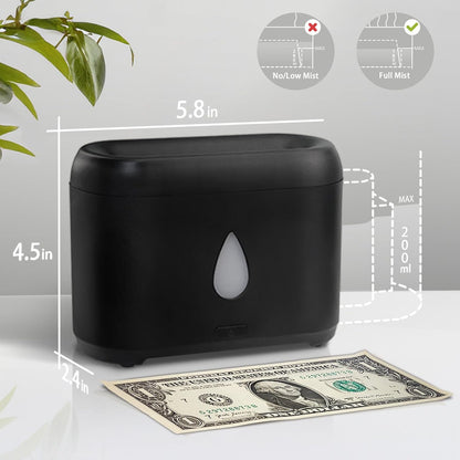Flame Effect Aromatherapy Diffuser | 200ml Ultrasonic Cool Mist Humidifier with Auto Shut-Off