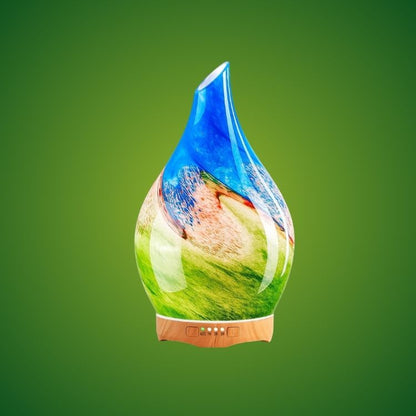 3D Glass Aromatherapy Diffuser | 280ml Ultrasonic Cool Mist Humidifier with Color-Changing Light & Auto Shut-Off