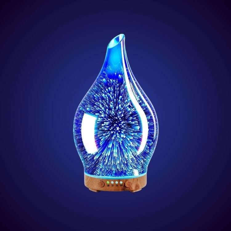 3D Glass Aromatherapy Diffuser | 280ml Ultrasonic Cool Mist Humidifier with Color-Changing Light & Auto Shut-Off