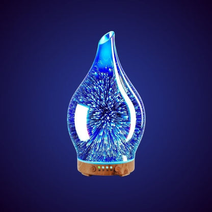 3D Glass Aromatherapy Diffuser | 280ml Ultrasonic Cool Mist Humidifier with Color-Changing Light & Auto Shut-Off