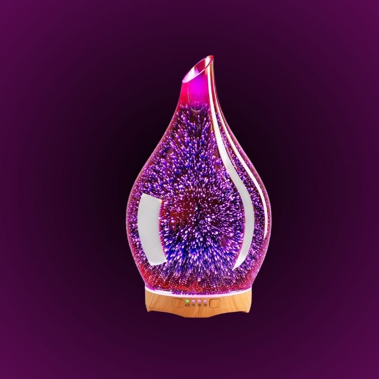 3D Glass Aromatherapy Diffuser | 280ml Ultrasonic Cool Mist Humidifier with Color-Changing Light & Auto Shut-Off