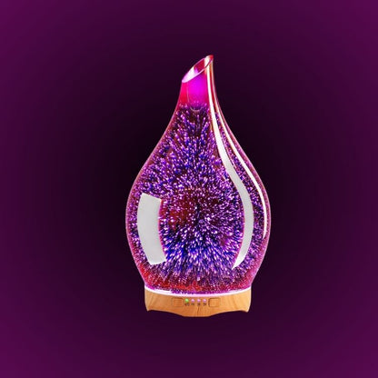 3D Glass Aromatherapy Diffuser | 280ml Ultrasonic Cool Mist Humidifier with Color-Changing Light & Auto Shut-Off
