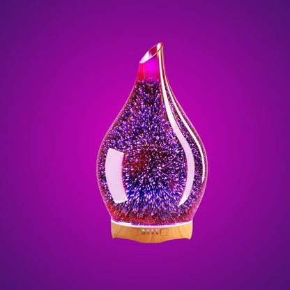 3D Glass Aromatherapy Diffuser | 280ml Ultrasonic Cool Mist Humidifier with Color-Changing Light & Auto Shut-Off