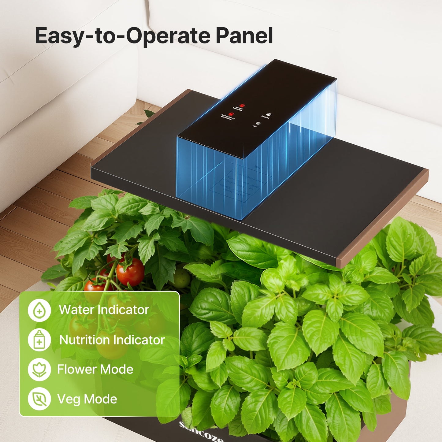 Hydroponics Growing System Kit, 20 Pod Indoor Herb Garden with 10L Water Tank and LED Grow Light, Black