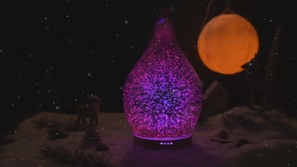 3D Glass Aromatherapy Diffuser | 280ml Ultrasonic Cool Mist Humidifier with Color-Changing Light & Auto Shut-Off