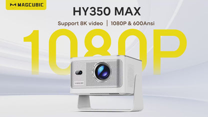 HY350 Max Smart Projector with 600 ANSI | Native 1080P, 4K/8K Support, Auto Focus, WiFi 6 & Bluetooth 5.4